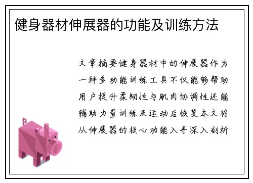 健身器材伸展器的功能及训练方法
